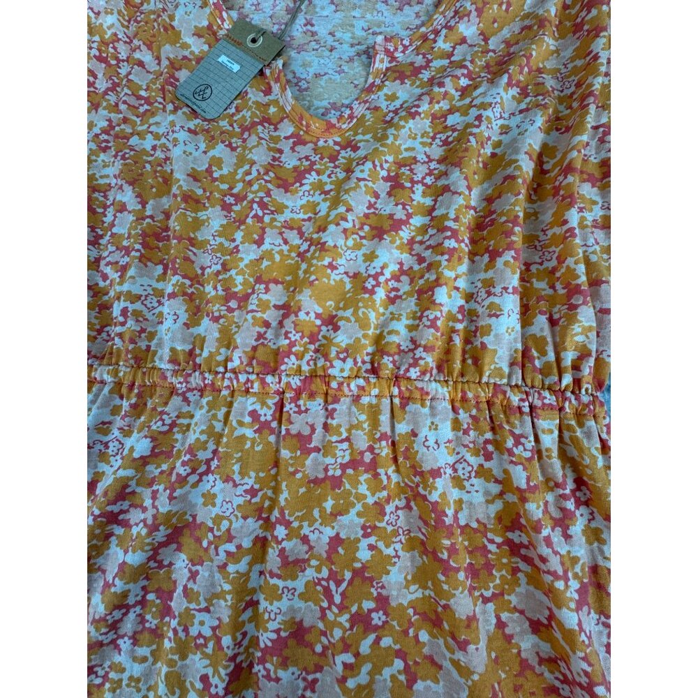 Alternative Flutter-Sleeve Flamingo Ditzy Print V-Neck Elastic Waist Dress Women - Picture 12 of 13